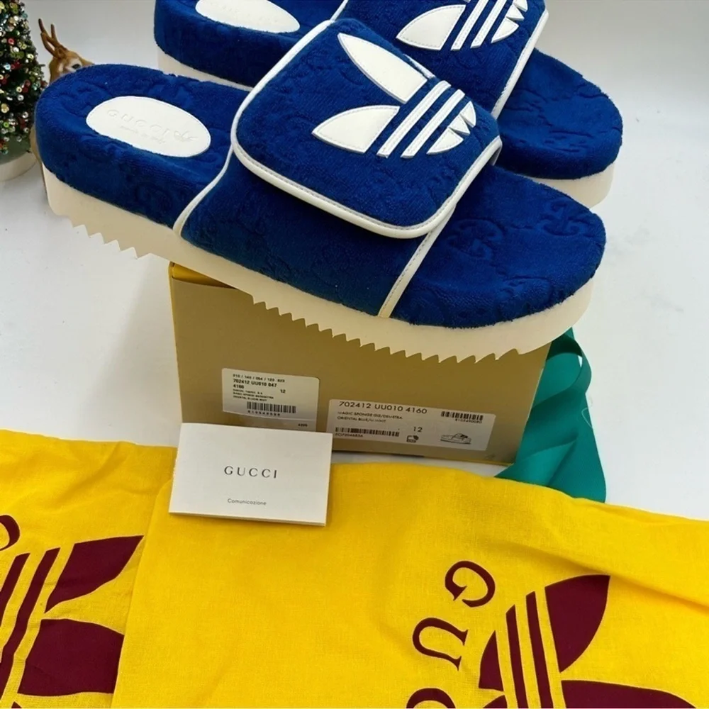 Men’s Gucci X Adidas slide sandal size 12 made in Italy - Picture 11 of 12